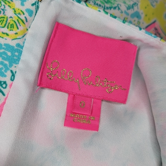 Lilly Pulitzer Marli Pop Up In the Beginning print shift sleeveless dress 0 - Picture 14 of 16